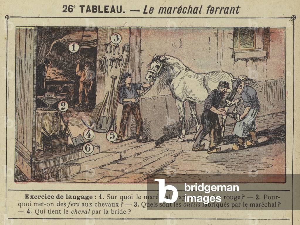 Le marechal ferrant (colour litho)