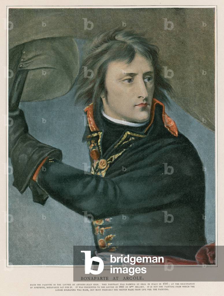 Bonaparte à Arcole (coloris litho) par Baron Antoine Jean Gros