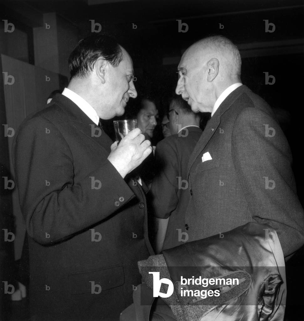 Andre Malraux e Francois Mauriac, Parigi, 31 ottobre 1962 (foto b/n)