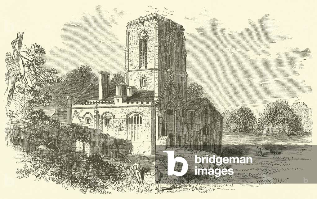 "Woodspring Priory (Gravur)" von English School, b/w