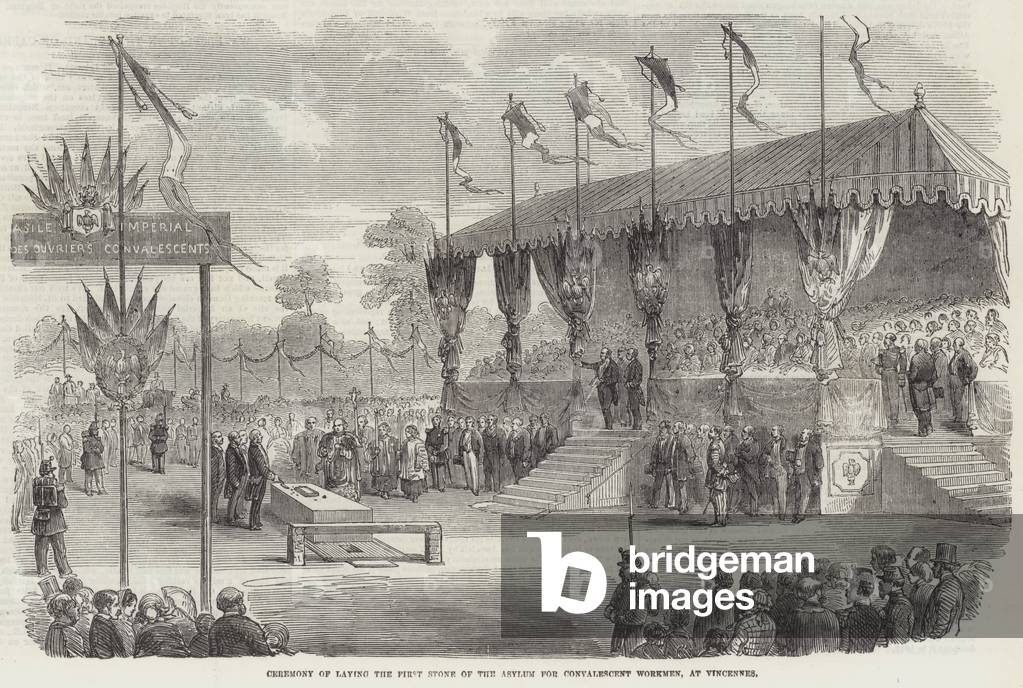 Ceremony of laying the First Stone of the Asylum for Convalescent Workmen by English Artist