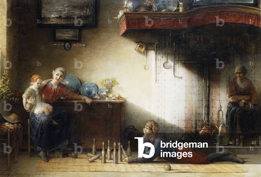 Bild von Gemälde "das spiel von skittles", 1872 von Hendrieus Jacobus Burgers