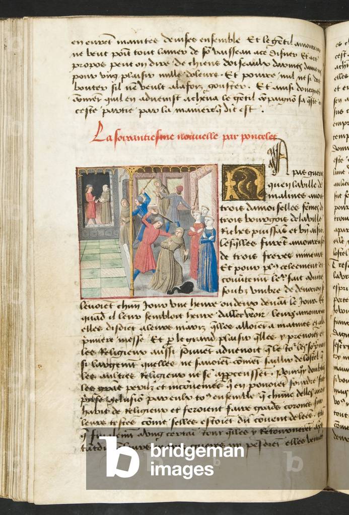 MS Hunter 252 132v Pagina da 'Cent Nouvelles Nouvelles, c.1461-62 (pergamena)