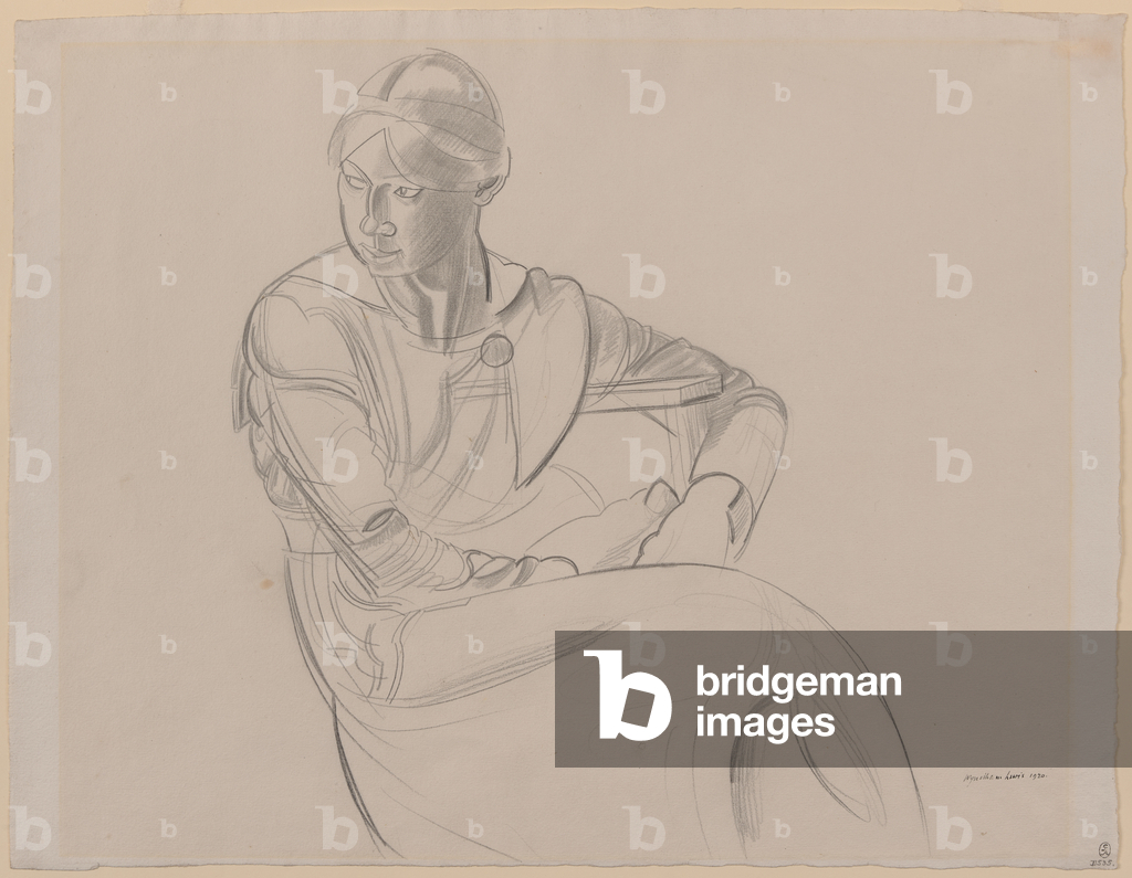 Immagine di Disegno "Ragazza seduta di fronte a destra" 1919 di Wyndham Lewis