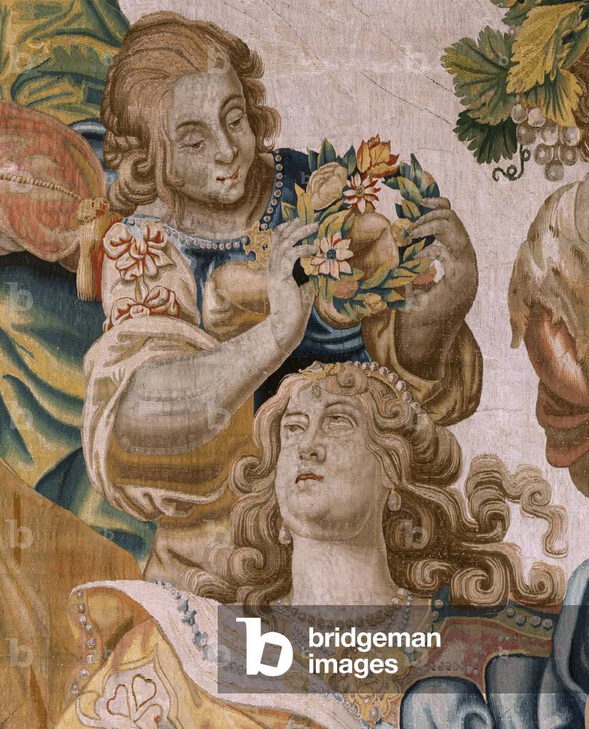 arazzo fiammingo. Serie Story of Theseus. Bacco prende Arianna come moglie (Baco toma a Ariadna por esposa). N