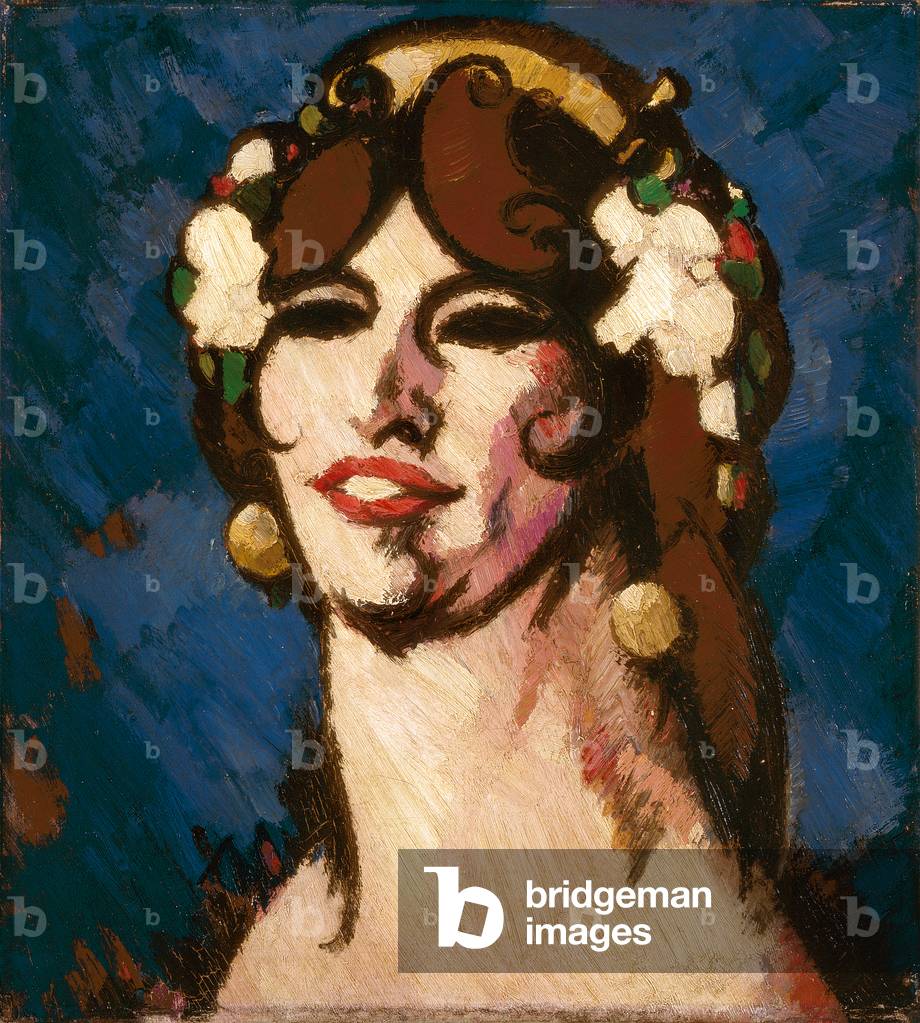 Margaret Morris dans 'Le Chant Hindu', 1918 (pittura ad olio su tela)