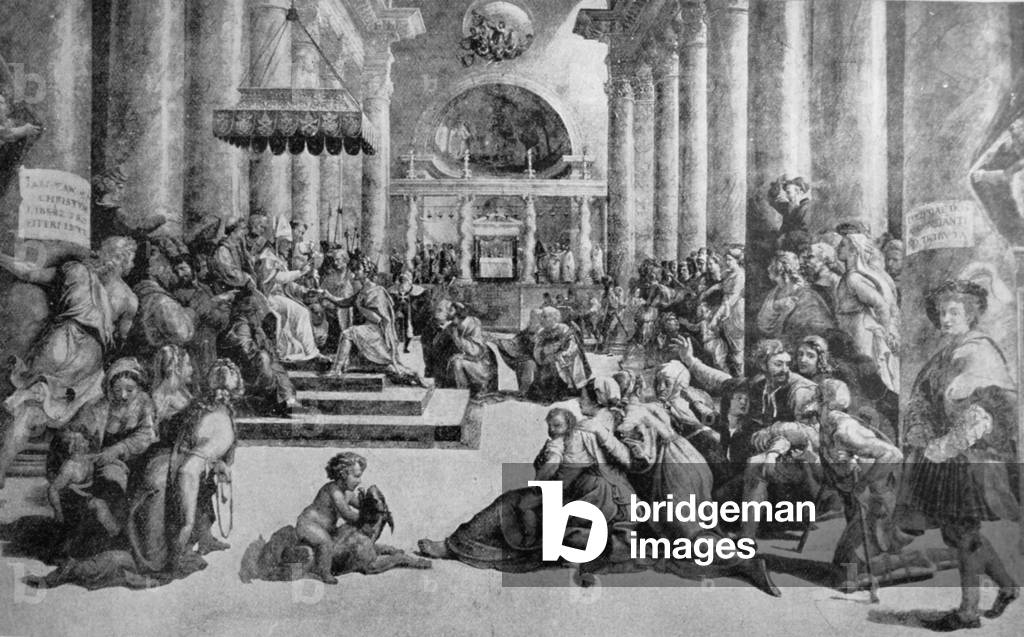 Dipinto raffigurante una scena dalla vita di San Silvestro