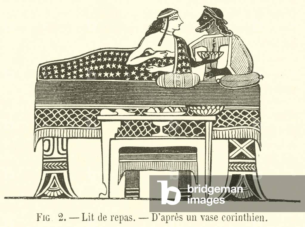 "Lit de Repas (Gravur)" 1801 von French School, b/w