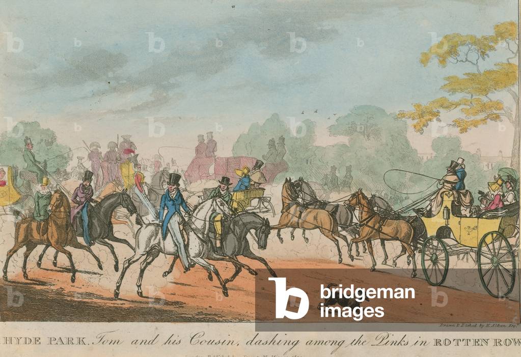 Image of Engraving depicting Hyde Park by Henry Thomas Alken