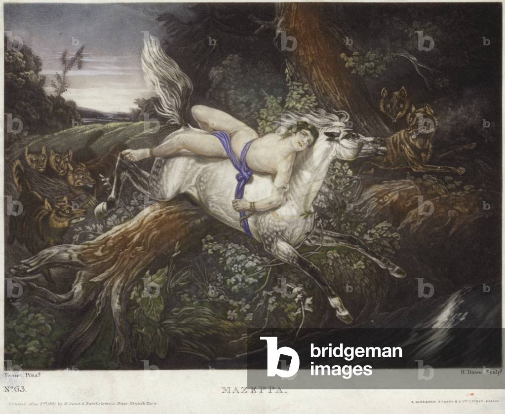 Mazeppa by Claude Joseph Vernet (colour litho) by Claude Joseph Vernet