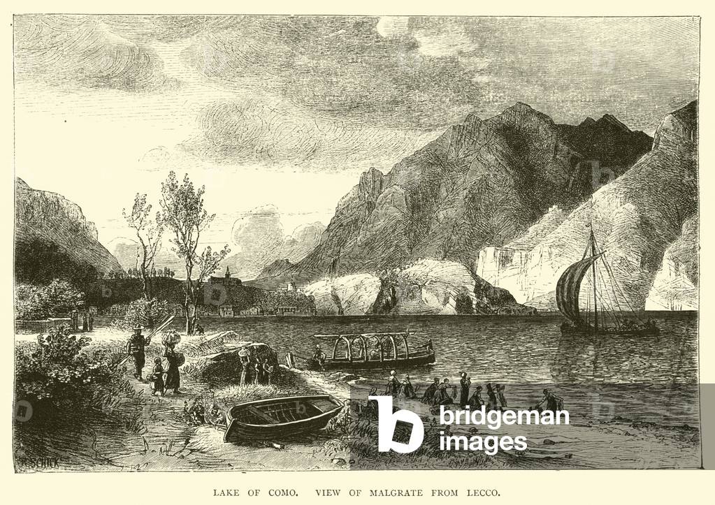 "Lago di Como" di English School, b/w