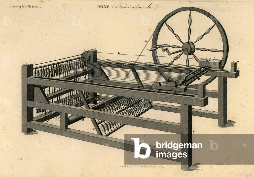 Image de Gravure représentant Machine a fabriquer les draps 1841