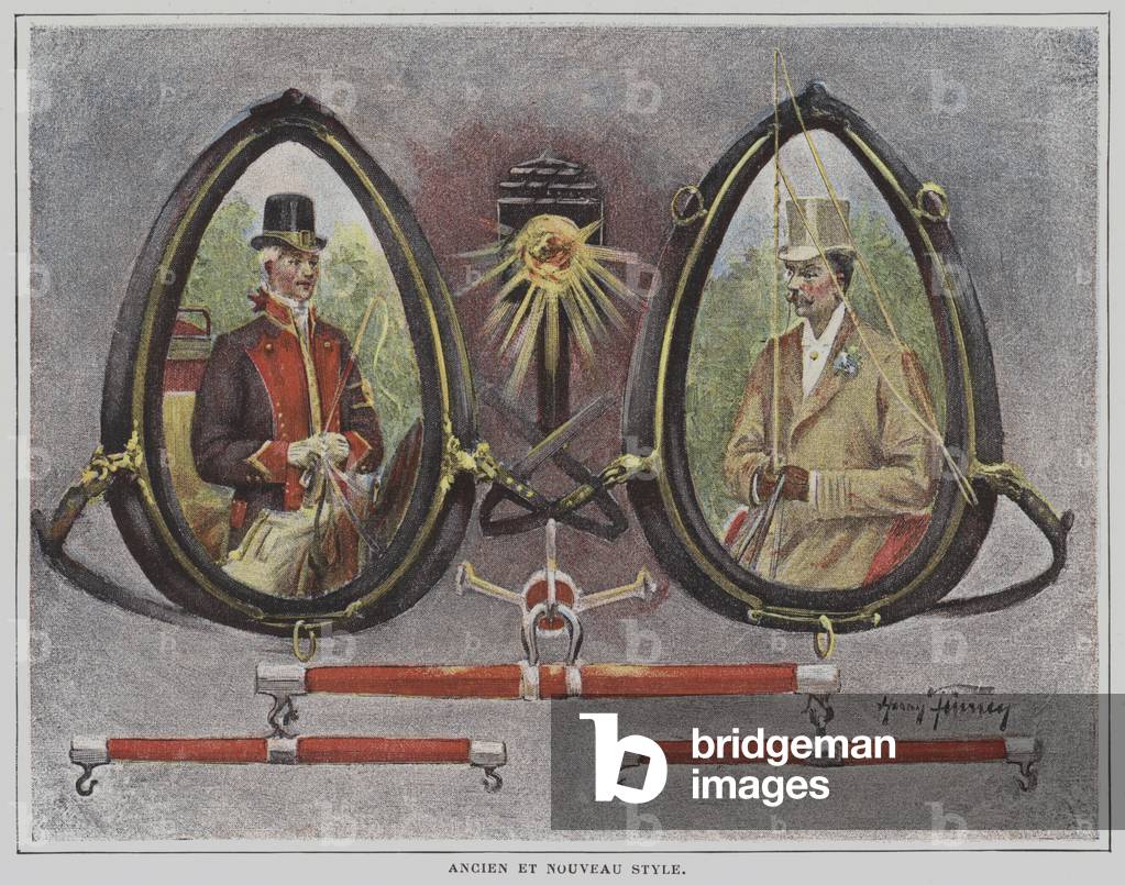 Ancien et Nouveau Style (old and new coach drivers) (colour litho)