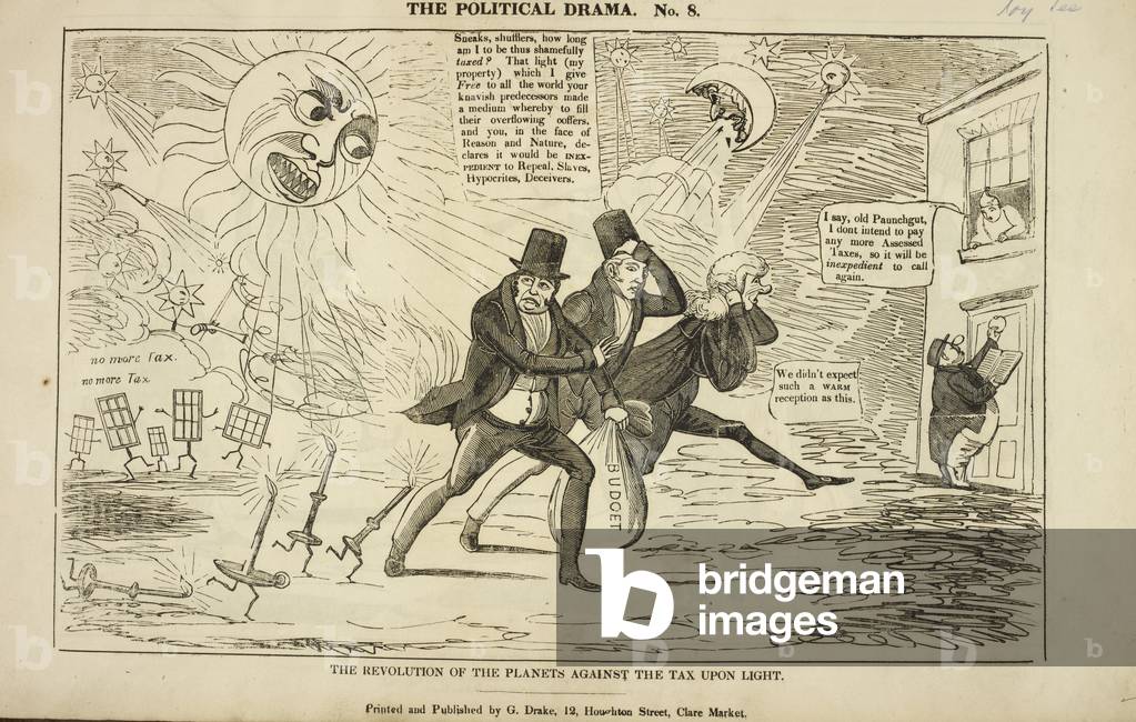 Die Revolution der Planeten gegen die Steuer auf Licht.