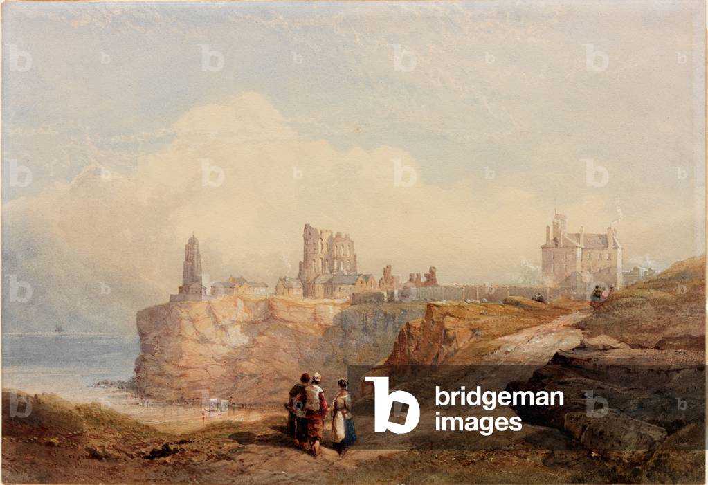 Image of Drawing depicting Tynemouth Priory (bodycolour & w/c on paper) by Edward Richardson, b/w