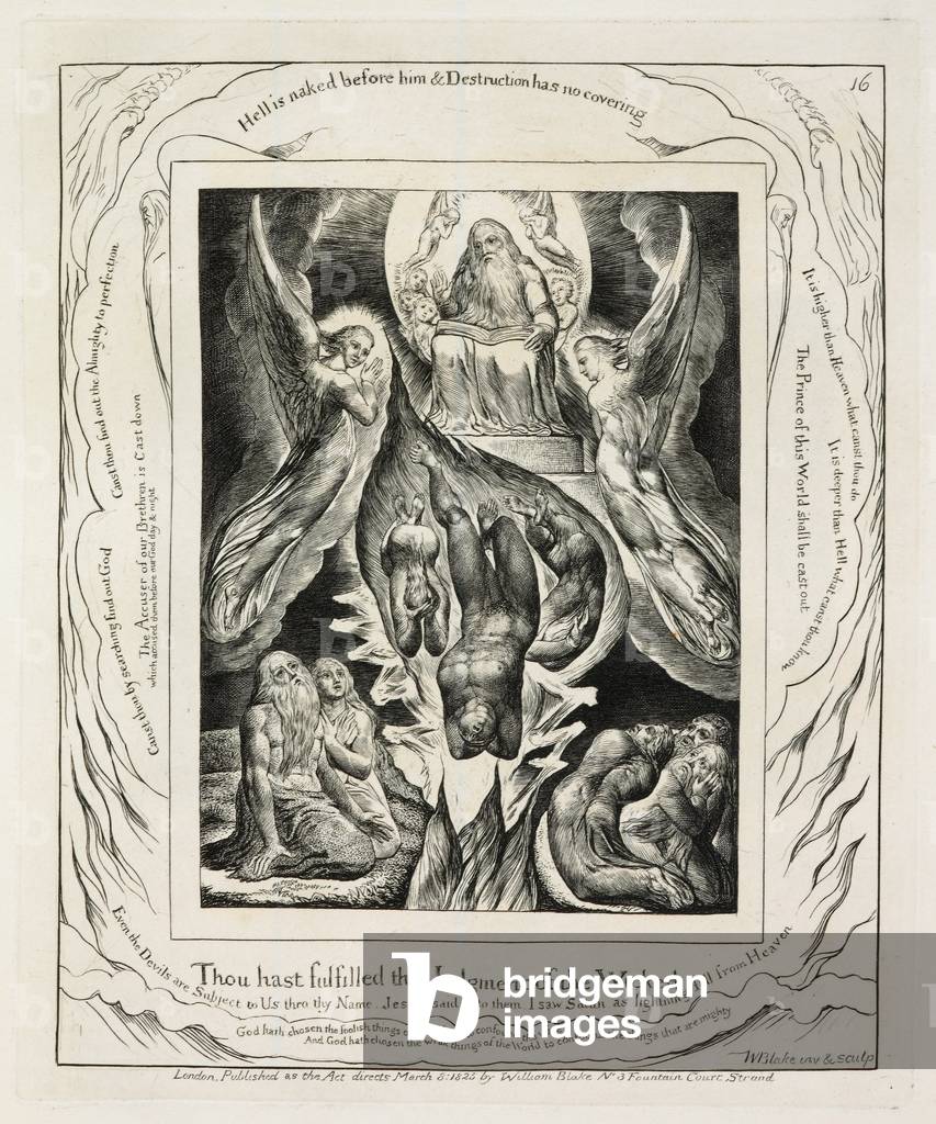 La caduta di Satana, 1825 (incisione a righe su carta)