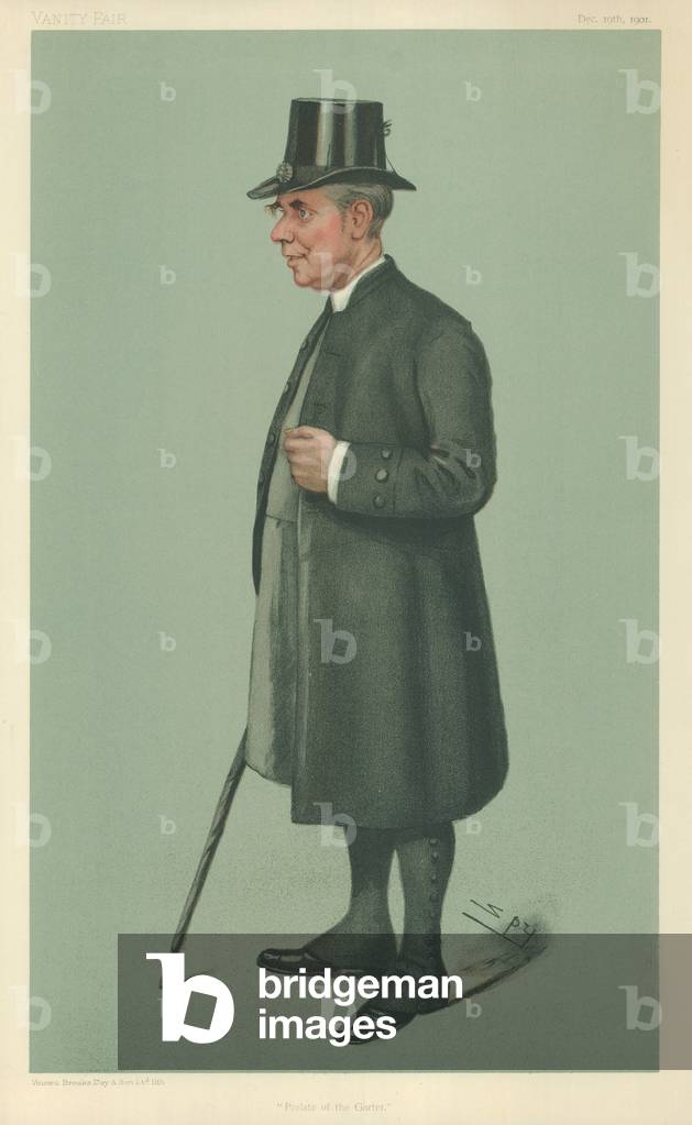 Der Bischof von Winchester, Prälat des Strumpfes, 19. Dezember 1901, Vanity Fair Cartoon (Farbe litho)