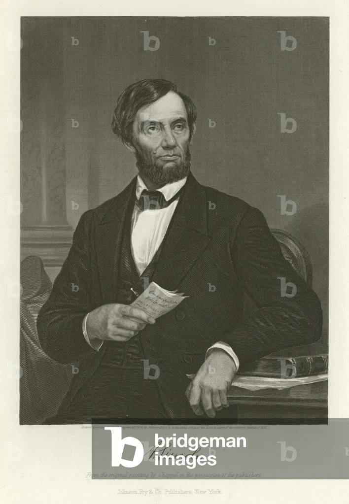 "Abraham Lincoln (incisione)" di Alonzo Chappel, b/w