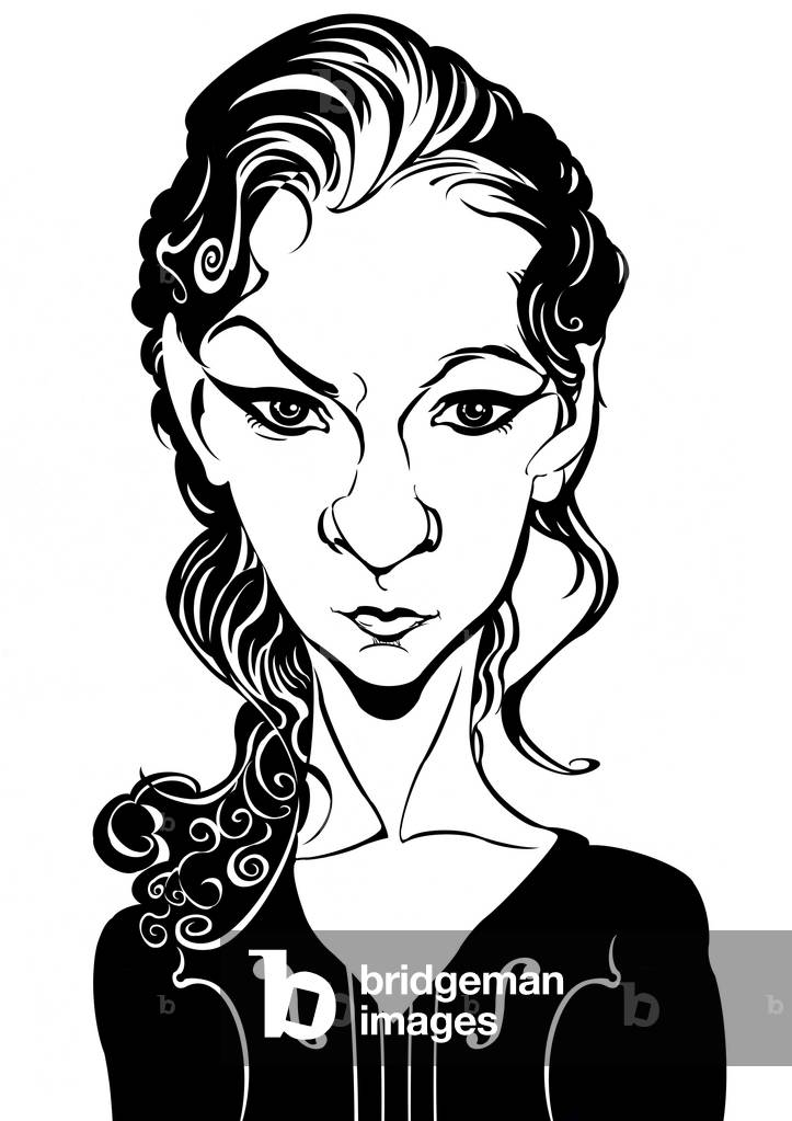 Hilary Hahn - Karikatur des amerikanischen Geiger