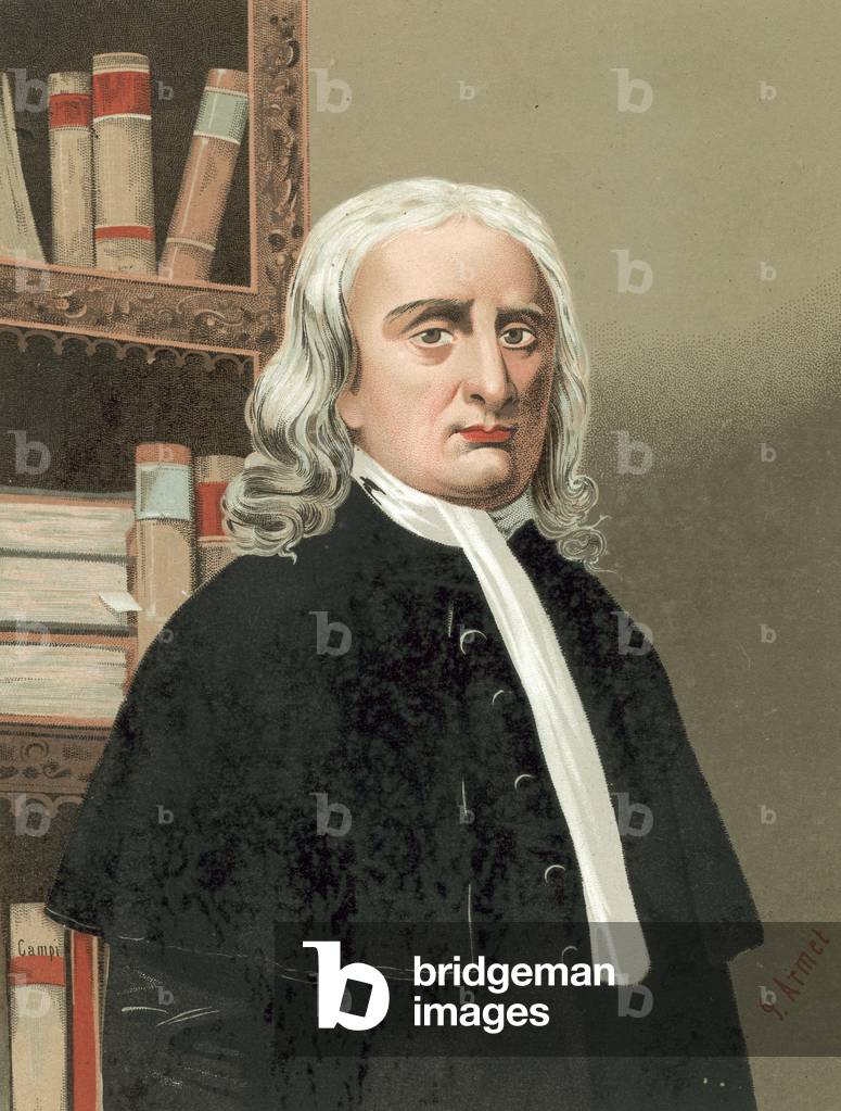 Isaac Newton (chromolitho) by Spanish Artist