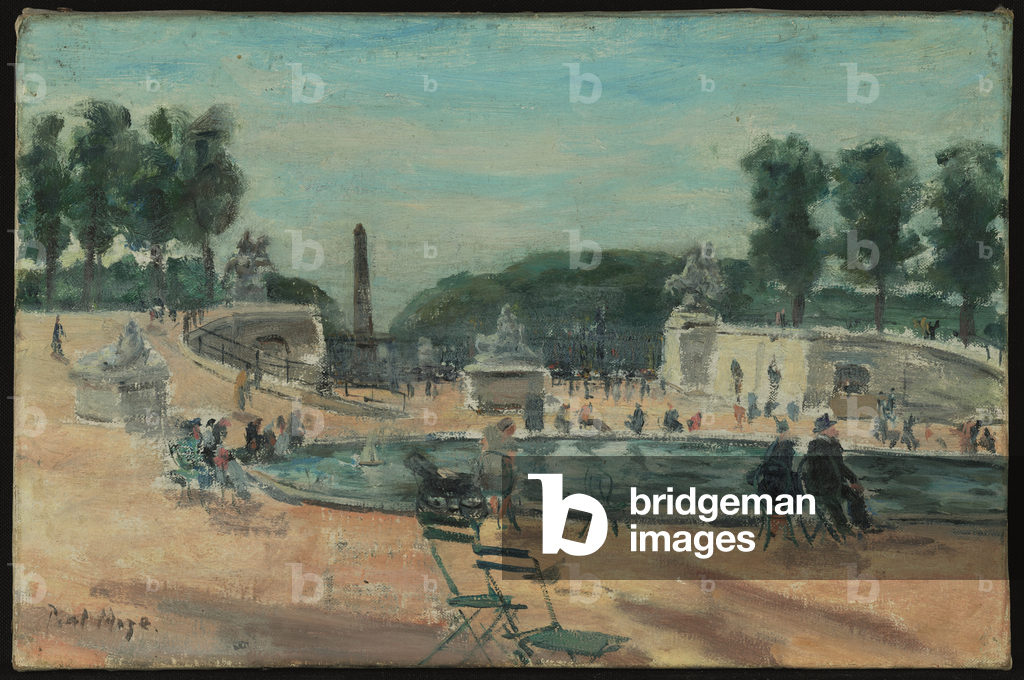 Figure in riva al mare, Giardini delle Tuileries (olio su tela)