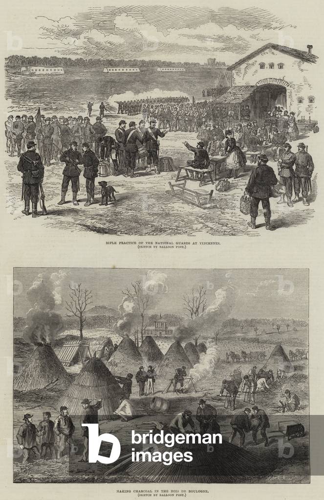 Franco-Prussian War (engraving) by English Artist, b/w
