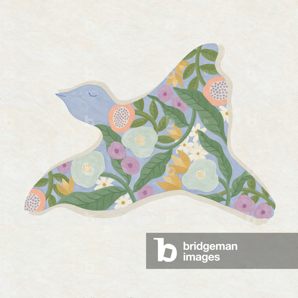 Bild von Digitale Kunst "Frühlingsblüten Vogel" 2023 von Lady Ann de Borja