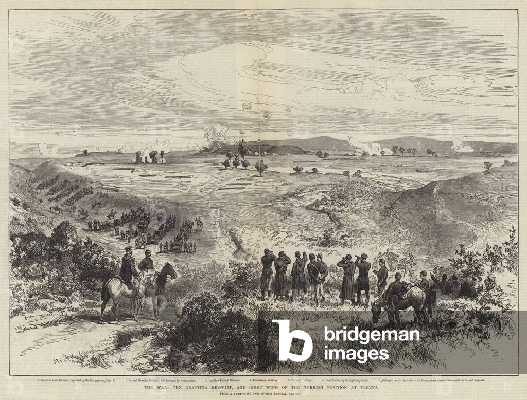 La guerre 1877 par English School, b/w