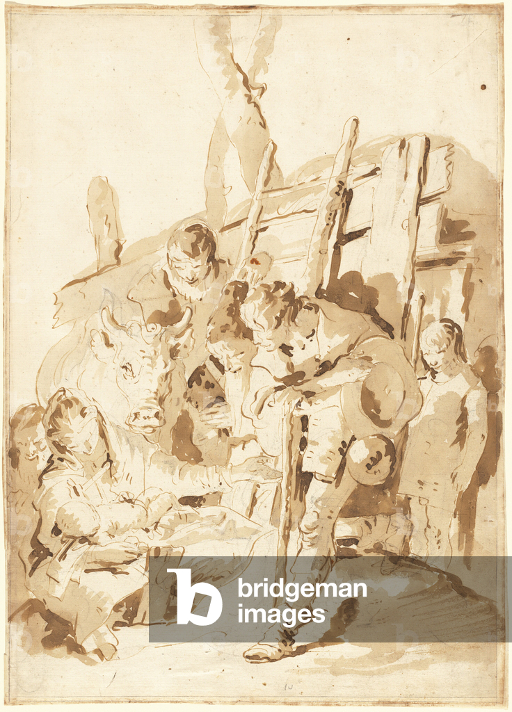 Bild von Zeichnung "Die Anbetung der Hirten" 1735 von Giovanni Battista Tiepolo