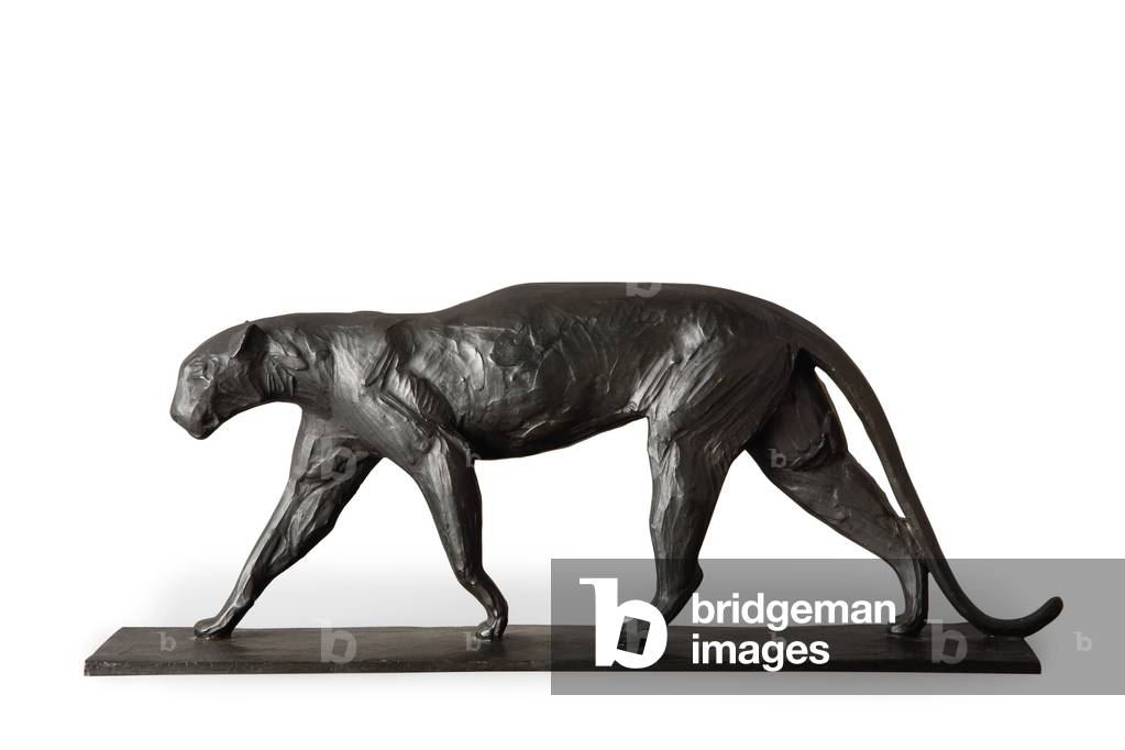 Leopardo marchant, 1911 (bronzo)