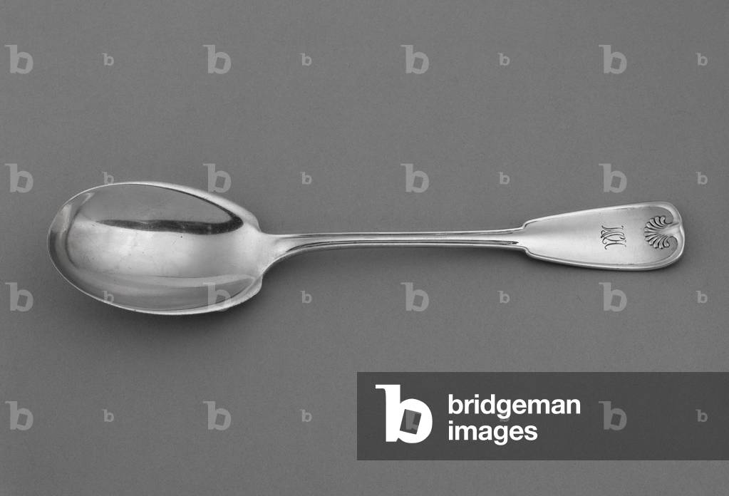 Immagine di Arti decorative "Cucchiaio da dessert o zuppa" 1901 di Tiffany & Company, b/w