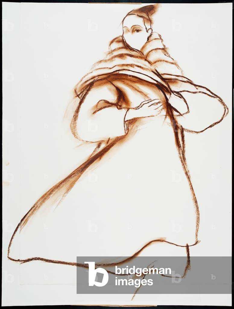 Wickelmantel mit Fellschalkragen