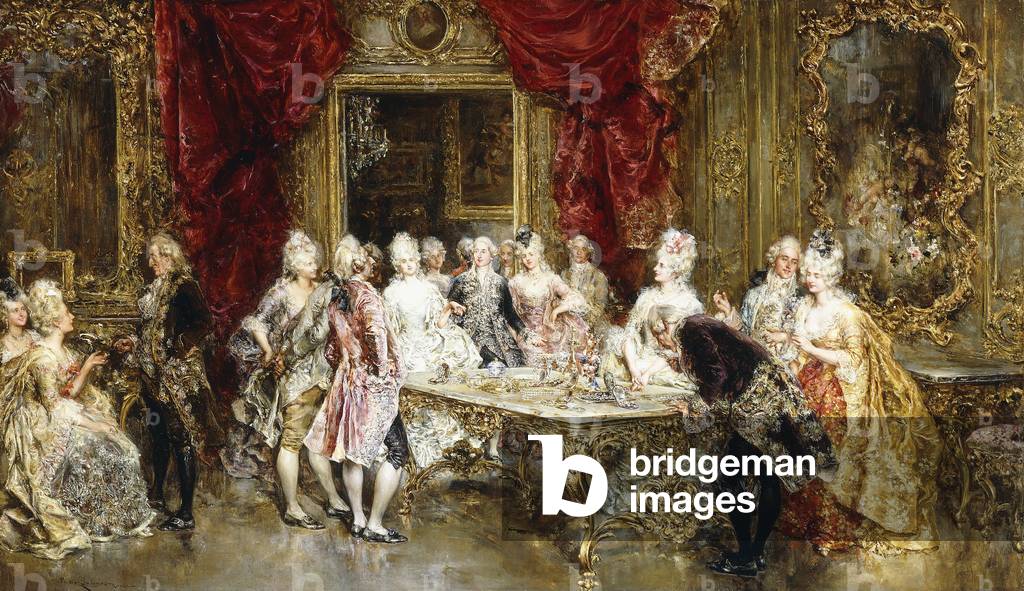 Die Bewertung der Juwelen, (Öl auf Leinwand)