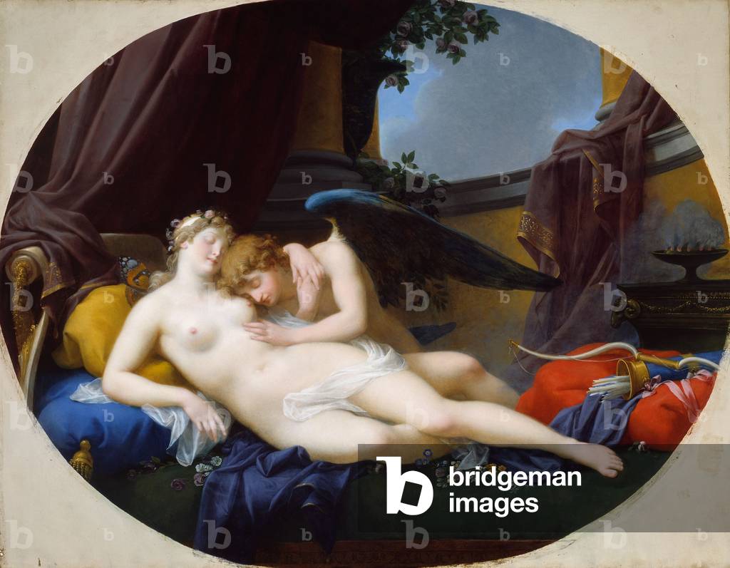 Image of Painting depicting Cupid and Psyche 1898 by Jean-Baptiste Regnault