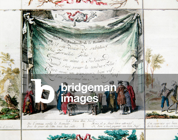 Bild von Gravur "Le Jeu du Juif" 1701 von French School