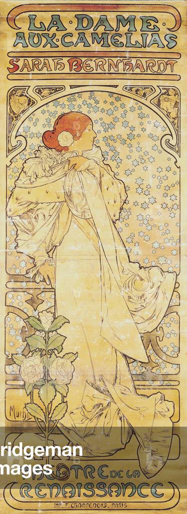 "La signora delle camelie", con Sarah Bernhardt, 1890-1910 (litografia)