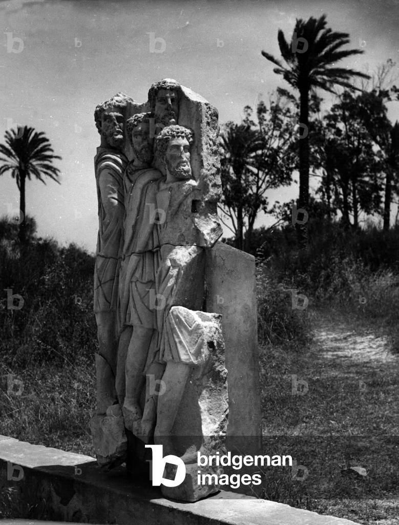 "Die antike Stadt Leptis Magna in Libyen (s/w Foto)", b/w
