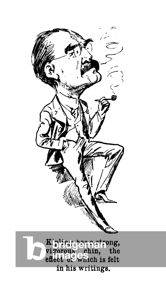 Image of Print depicting Rudyard Kipling (litho) 1901 by Harry Furniss