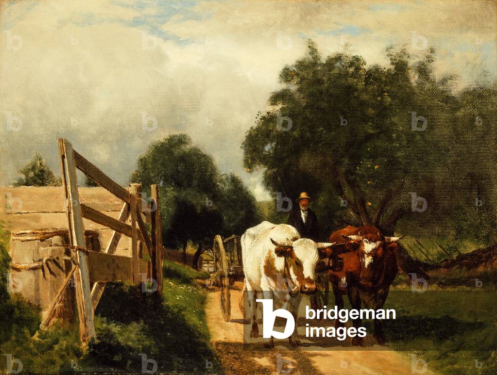 Le chariot de bœuf (huile sur toile)