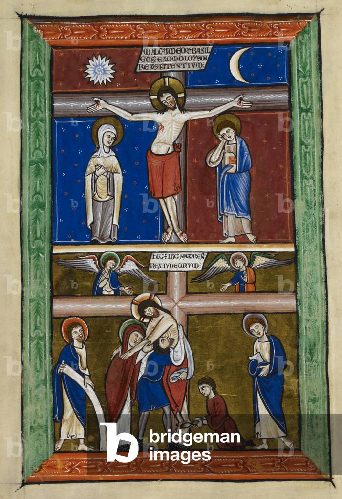 Miniatura della Crocifissione e la Deposizione