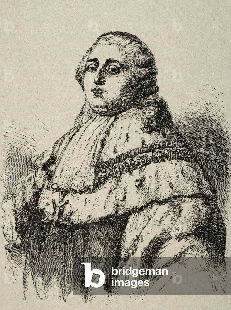 Bild von Gravur "Ludwig XVI. (1754-1793). König von Frankreich (Gravur)" 1917, b/w