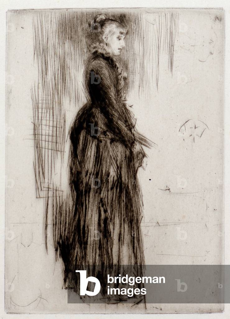 The Little Velvet Dress, 1873 (drypoint)