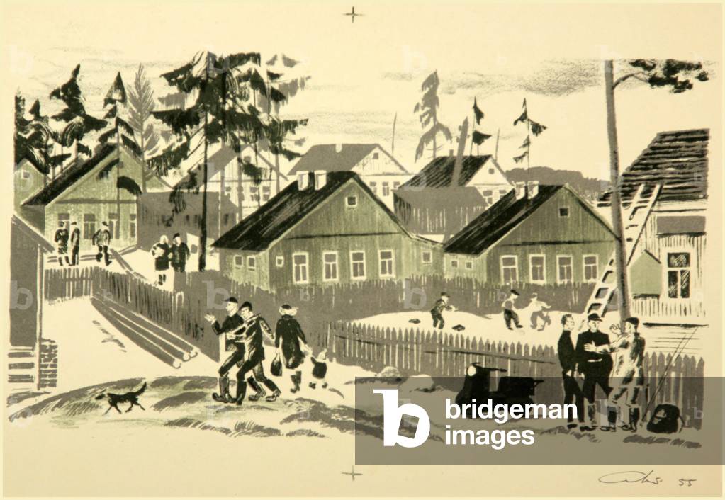 Karelian Village, 1955 (litho)