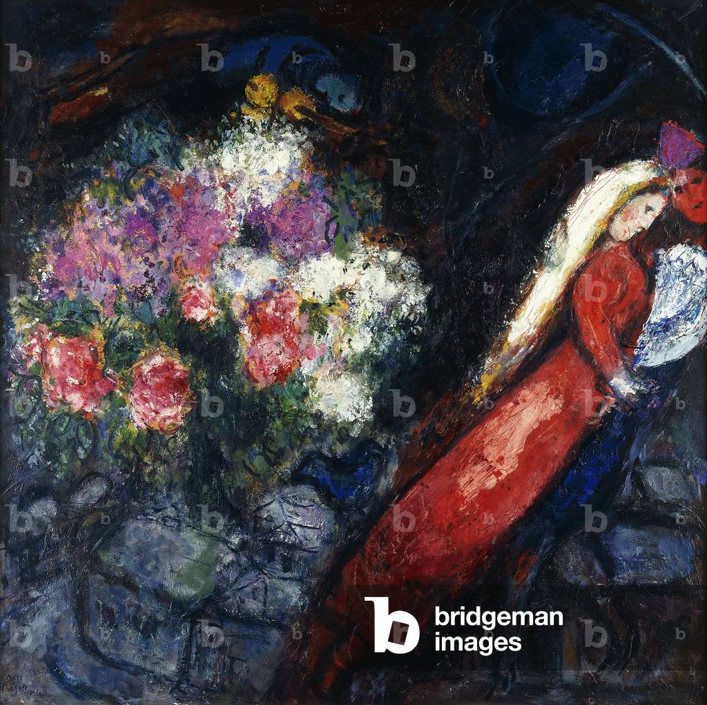Image of Painting depicting Woman in Red, 1956 by Marc Chagall