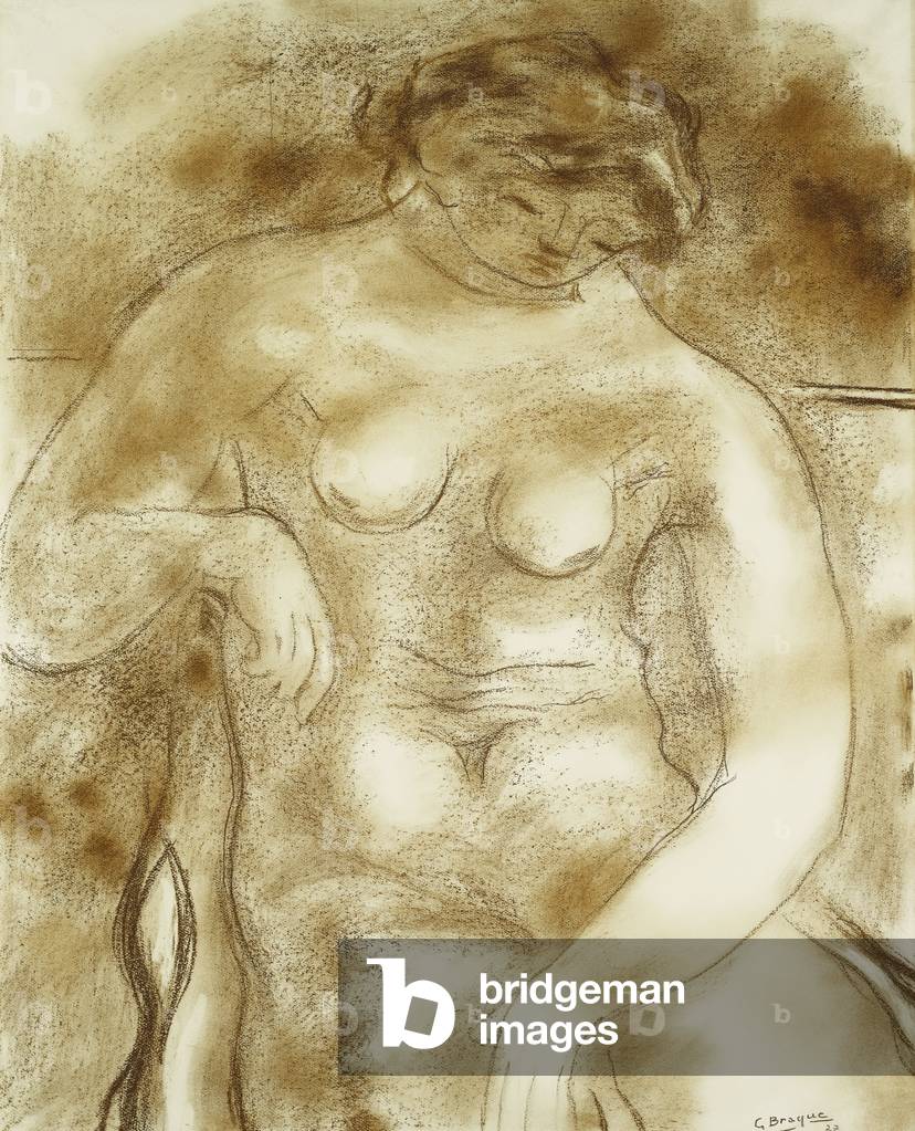Large Nude; Grand Nu 1927 by Georges Braque, b/w