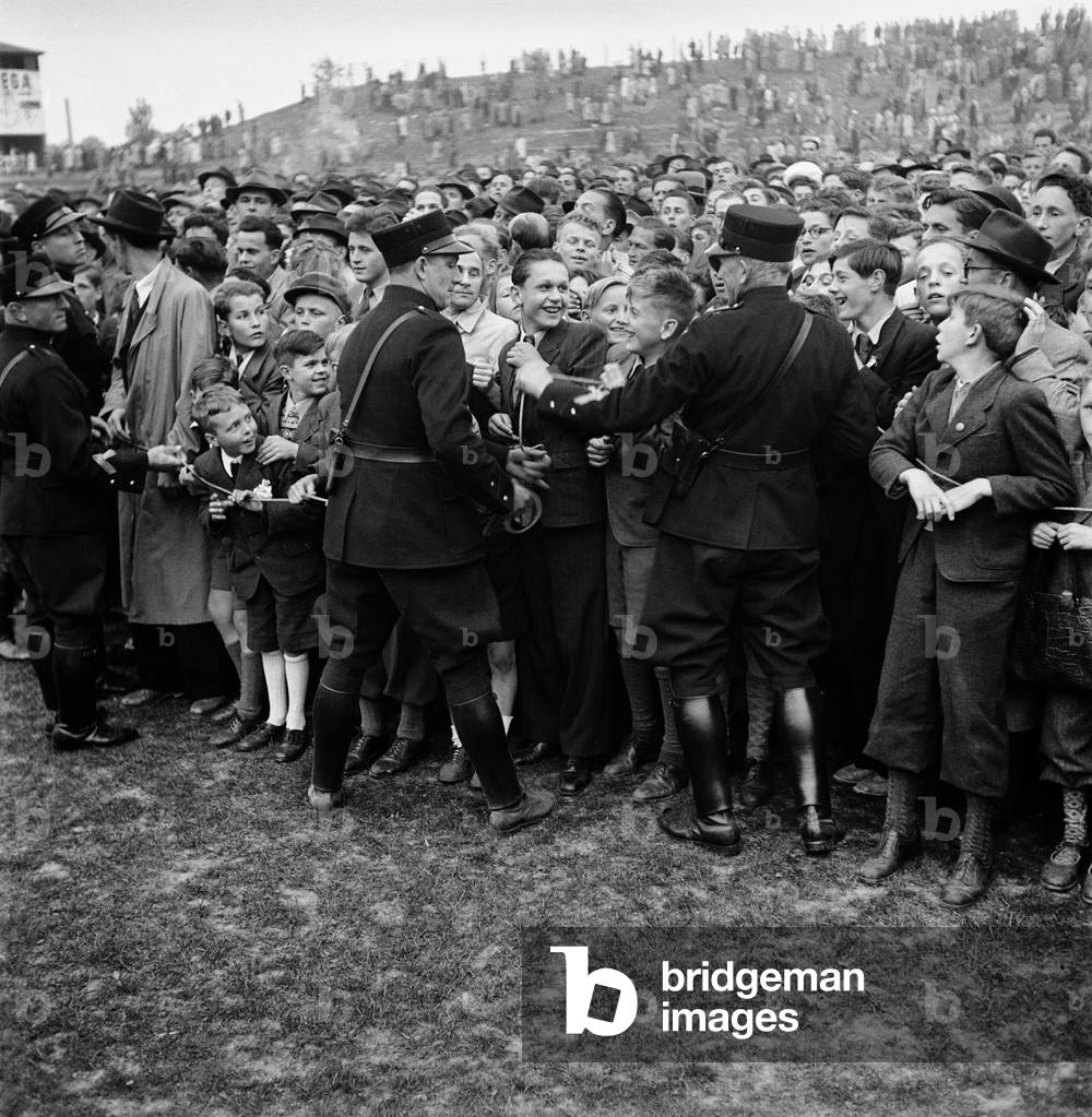 Switzerland Soccer Cup Final Lausanne Gc, 1946 (b/w photo) by