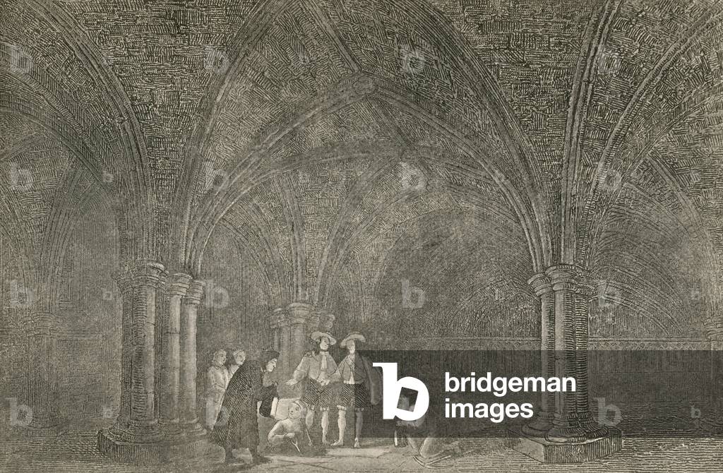 "Lilly und Quatremain graben nach dem Schatz in Saint Faith (Gravur)" von John Franklin