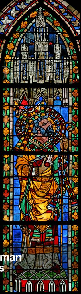 Window w205 depicting St Abrogastius (stained glass) by French Artist