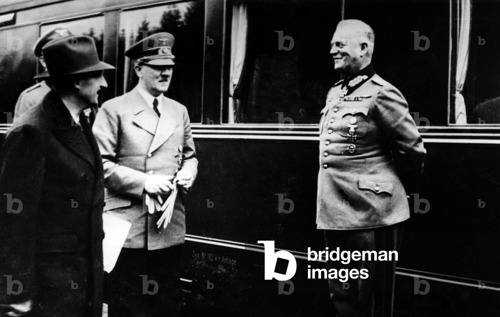  Adolf Hitler, Tsar Boris III and Wilhelm Keitel, 1941 (b/w photo) 
