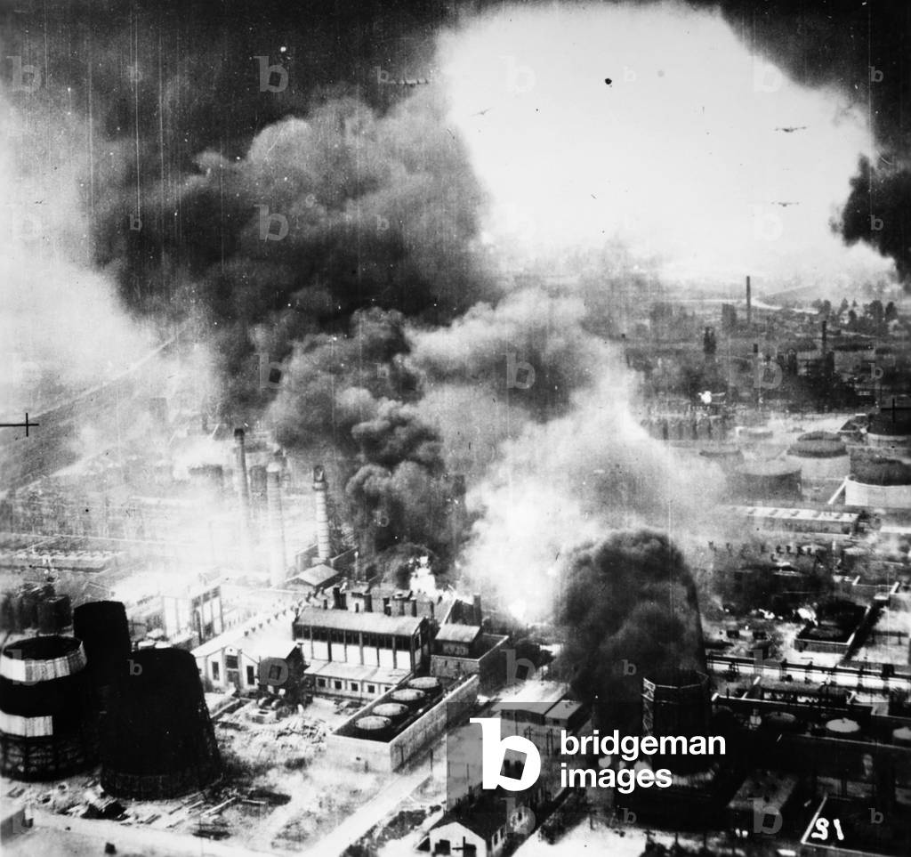 WORLD WAR II AIR RAID, 1944 The Astra Romano oil